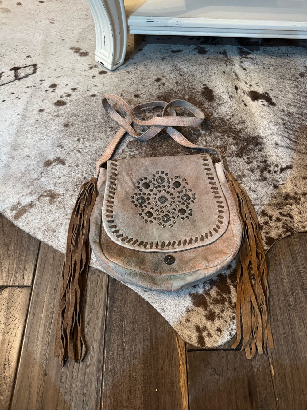 IDYLLWIND Leather Fringe Crossbody Purse